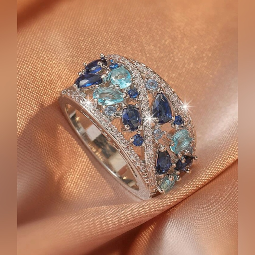 GORGEOUS DENIM-COLOR RING AVAILABLE IN MULTIPLE SIZES